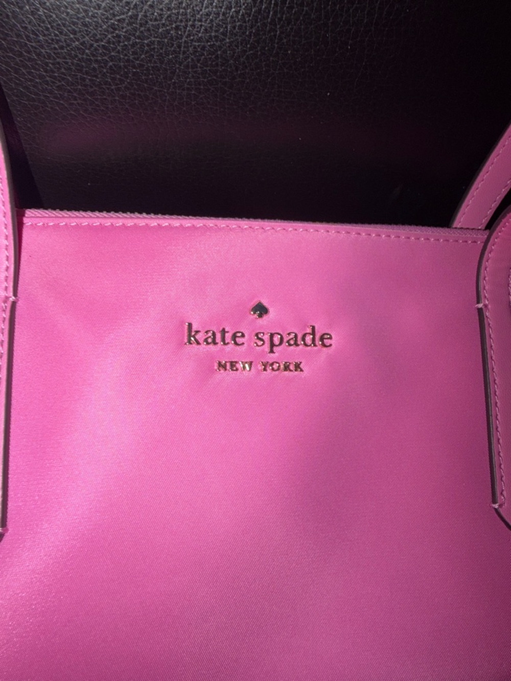 kate spade Hot Pink Tote with Gold Logo
